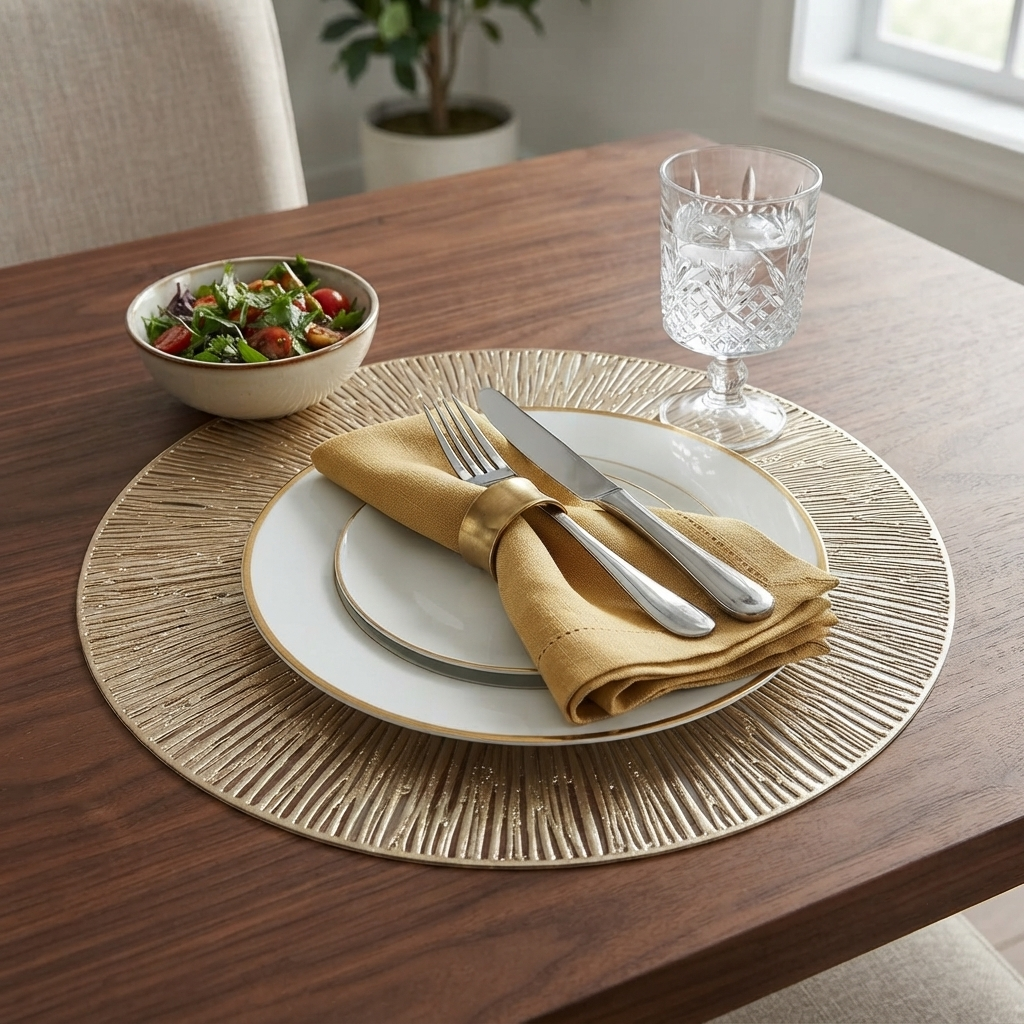 PVC - Plato Decorativo Dorado Gold Nova