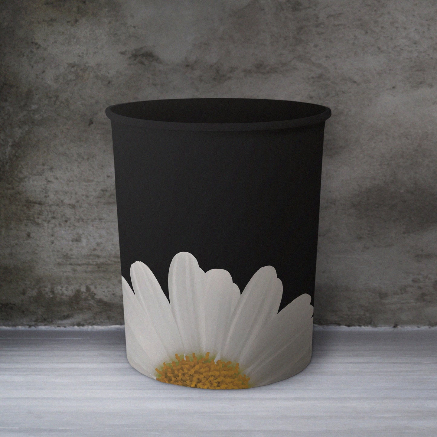 Printed - White Flower Dustbin Trendy Home