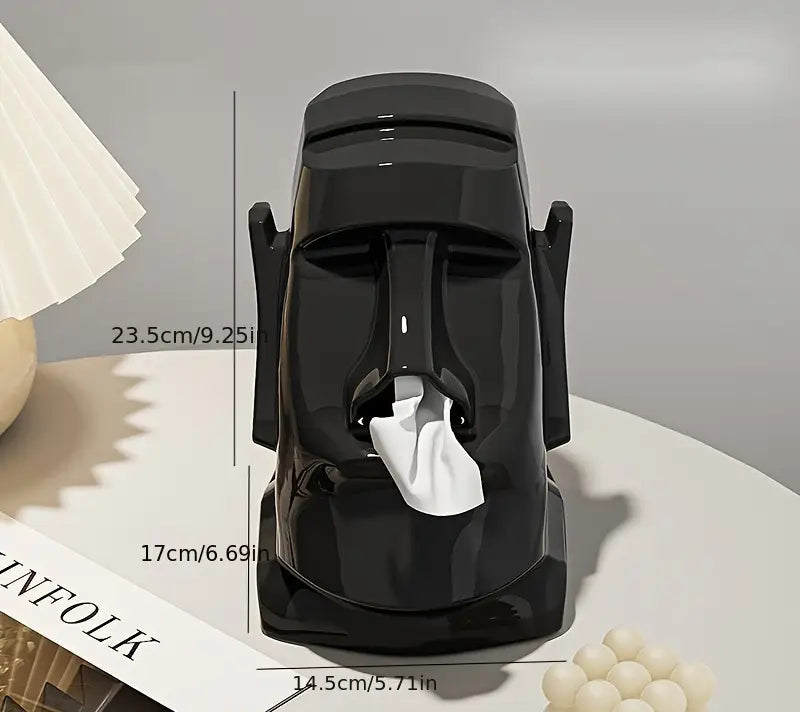Iconic Moai Black Tissue Dispenser Trendy Home