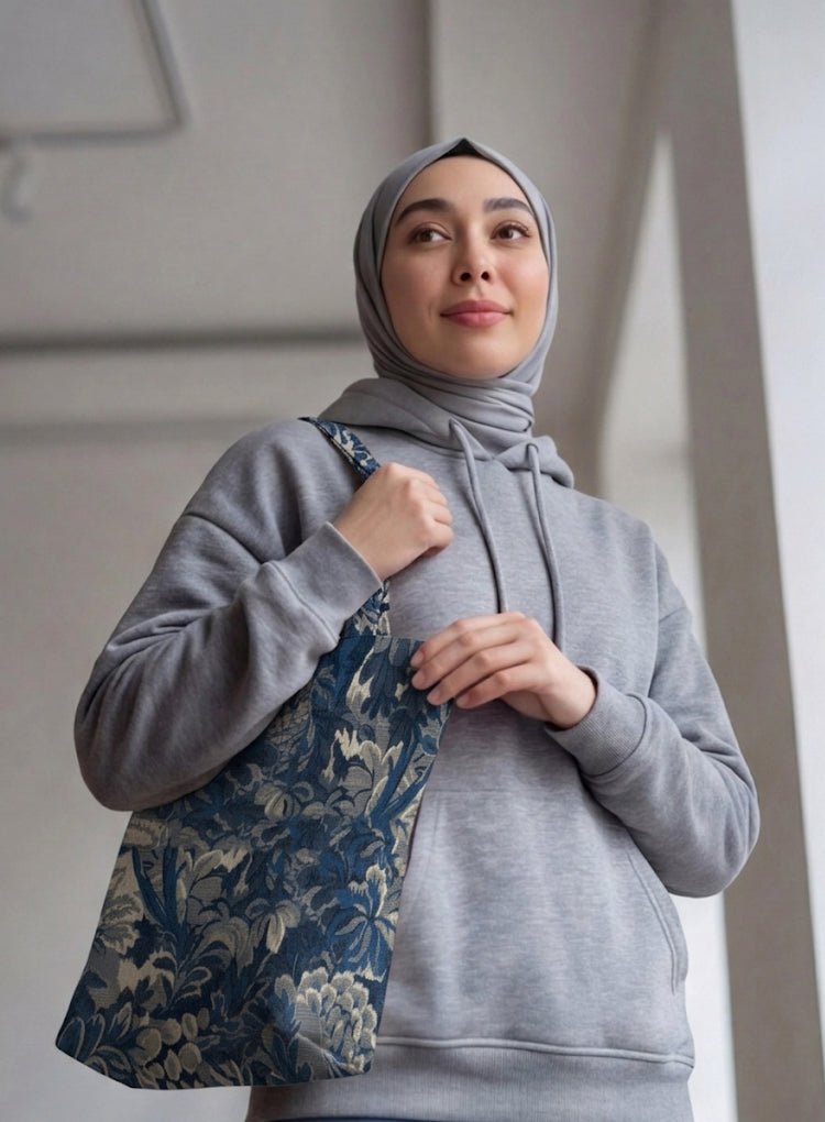 Printed - Midnight Weave Tote Bag Trendy Home