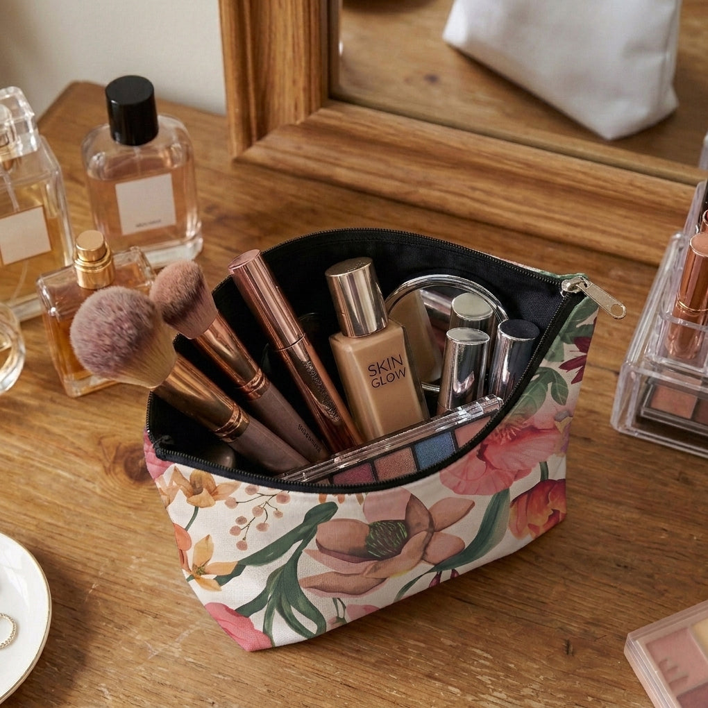 Printed - Meadows Flora Cosmetic Pouch Trendy Home
