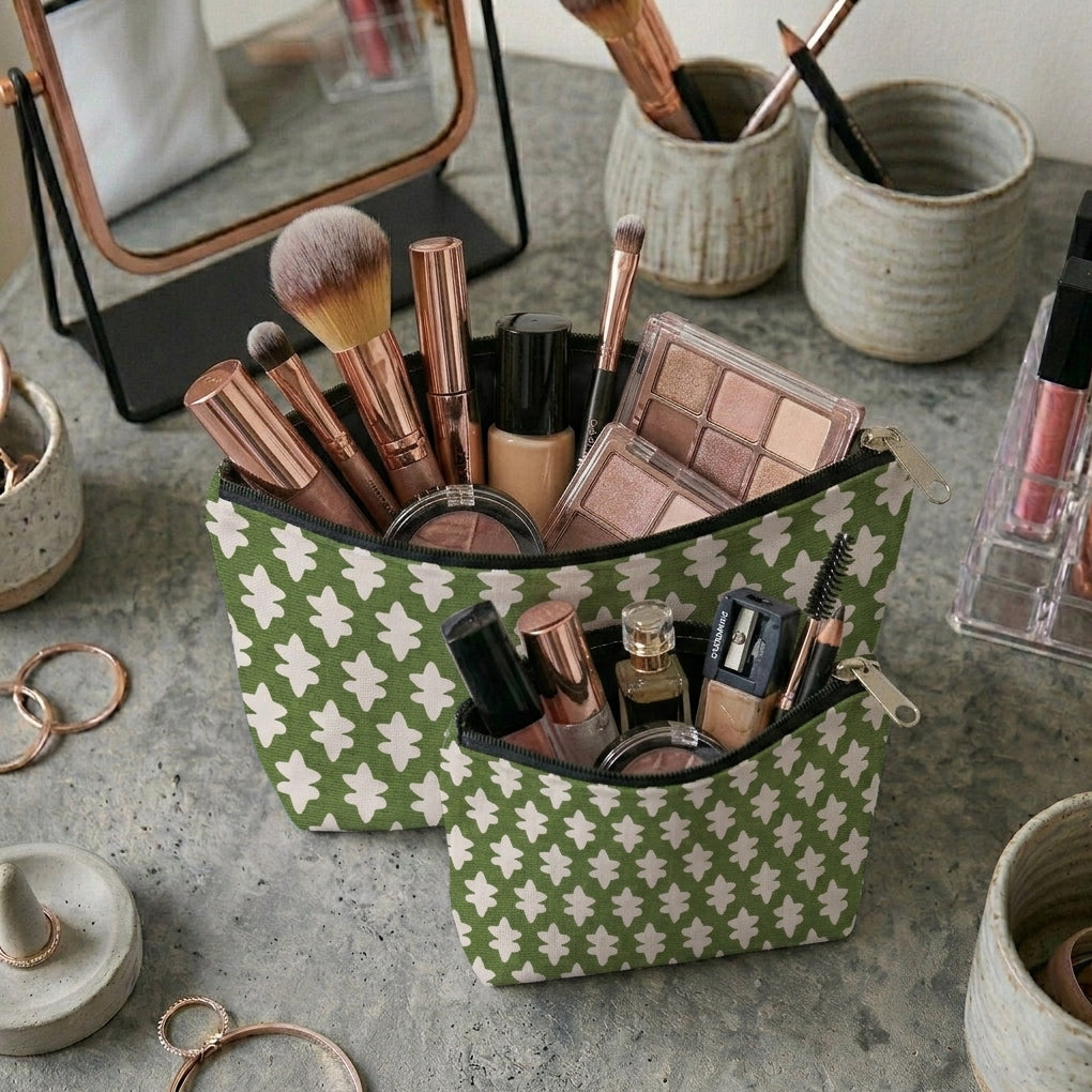 Printed - Emerald Symmetry Cosmetic Pouch Trendy Home