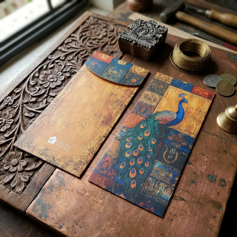 Royal Peacock Envelope Trendy Home