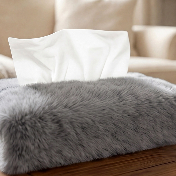 Cat Fur - Peppercorn Tissue Box Trendy Home