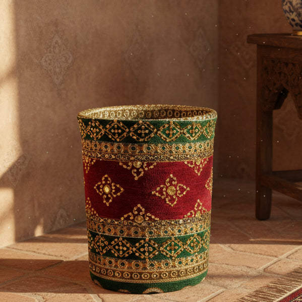 Hand Sequin - Red Green Dustbin Trendy Home