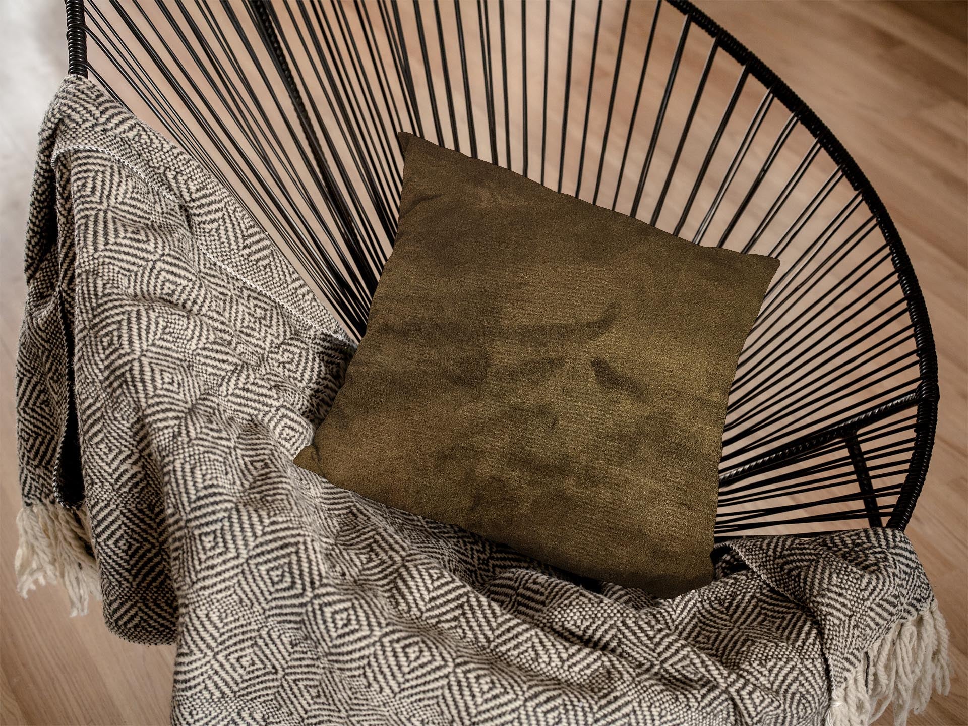 Malai Velvet - Olive Brown Cushion Cover Trendy Home
