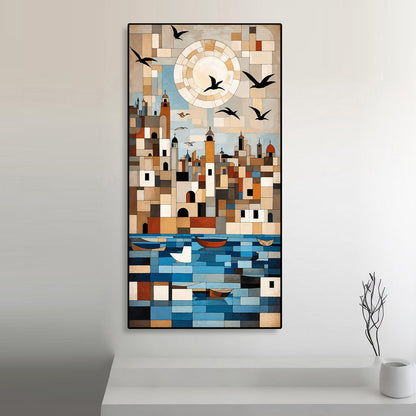 Azure City Art Portrait trendy home