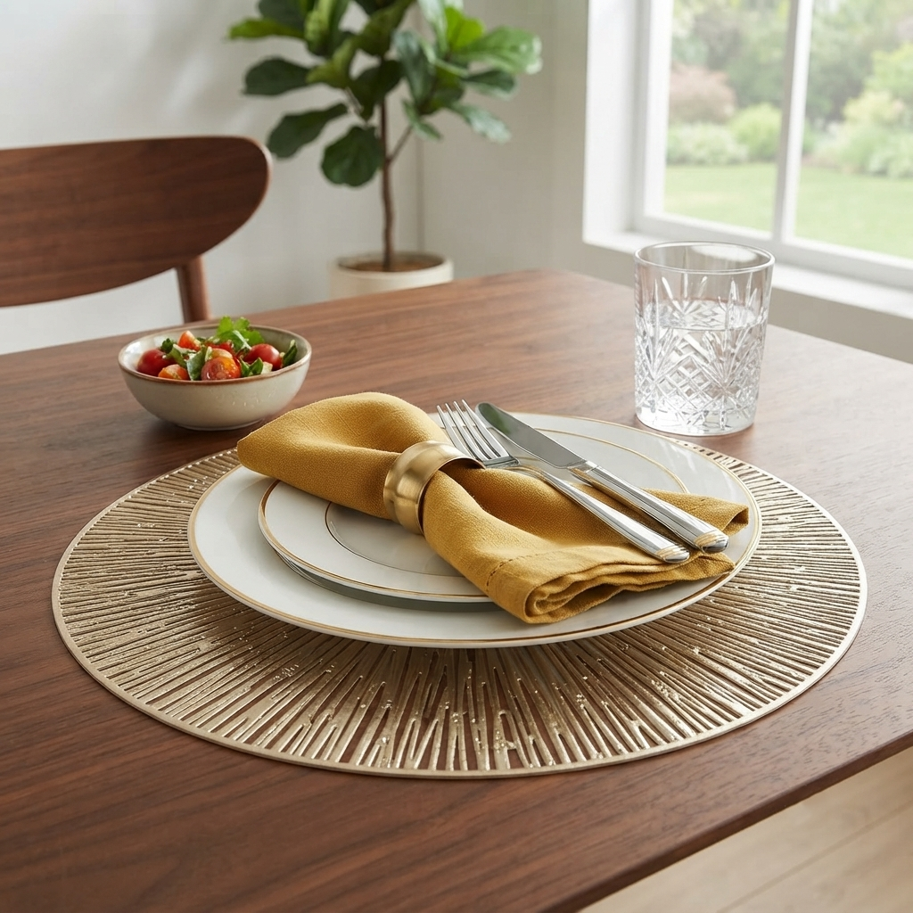 PVC - Plato Decorativo Dorado Gold Nova