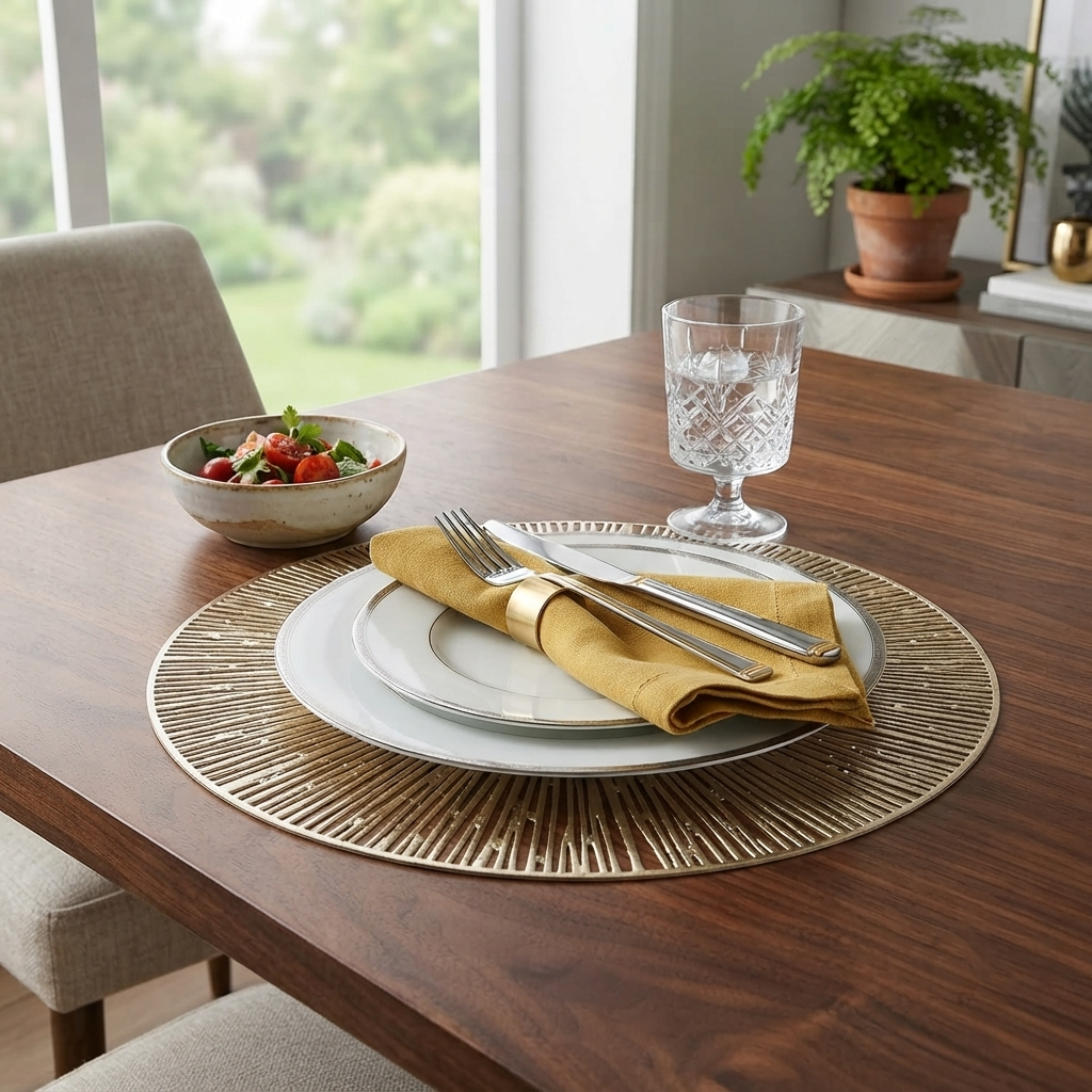 PVC - Plato Decorativo Dorado Gold Nova
