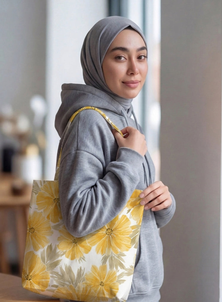 Printed - Honey Blossom Tote Bag Trendy Home