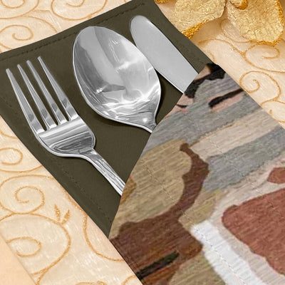 Printed - Artisan Mosaic Cutlery Pouch Trendy Home