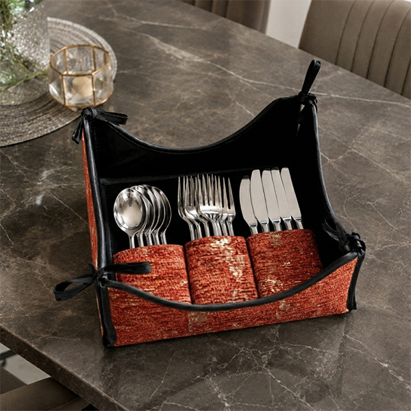 Shanghai Velvet - Rust Cutlery Tray