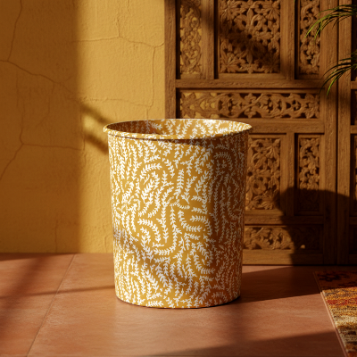 Printed - Mustard Mist Dustbin Trendy Home