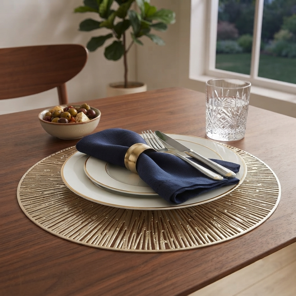 PVC - Plato Decorativo Dorado Gold Nova