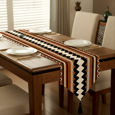 Printed - Tribal Terracotta Table Runner Trendy Home