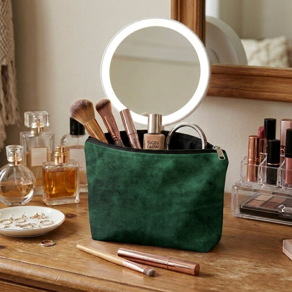 Malai Velvet - Emerald Cosmetic Pouch Trendy Home