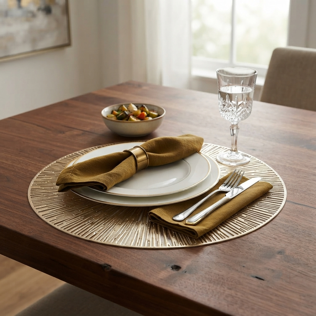 PVC - Plato Decorativo Dorado Gold Nova