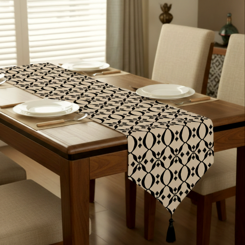 Printed - Beige Nomad Table Runner Trendy Home