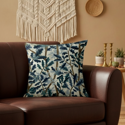 Printed - Blue Oak Cushion Cover Trendy Home