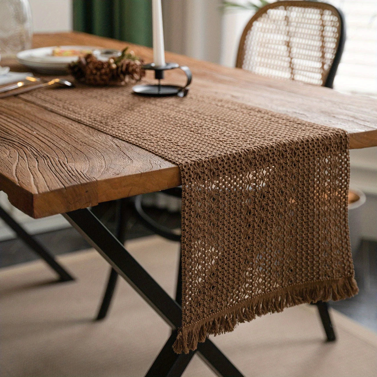 Crochet – Mocha & Cocoa Table Runner Trendy Home