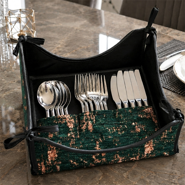 Shanghai Velvet - Emerald Cutlery Tray