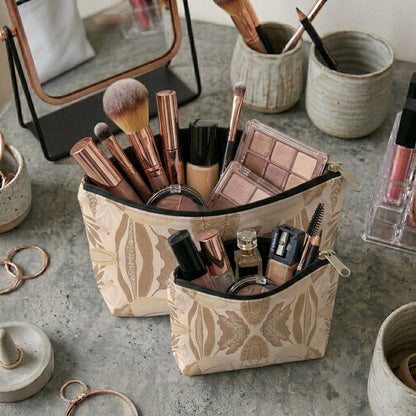 Printed - Sandy Beige Fern Cosmetic Pouch Trendy Home
