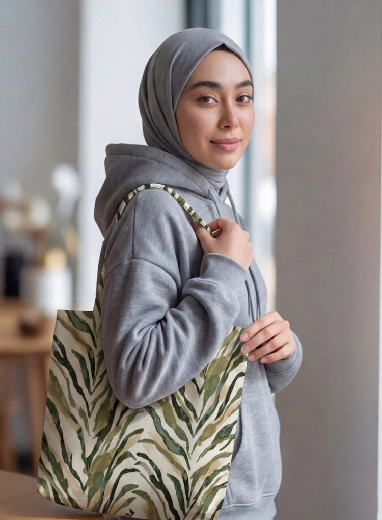 Printed - Sage Serengeti Tote Bag Trendy Home
