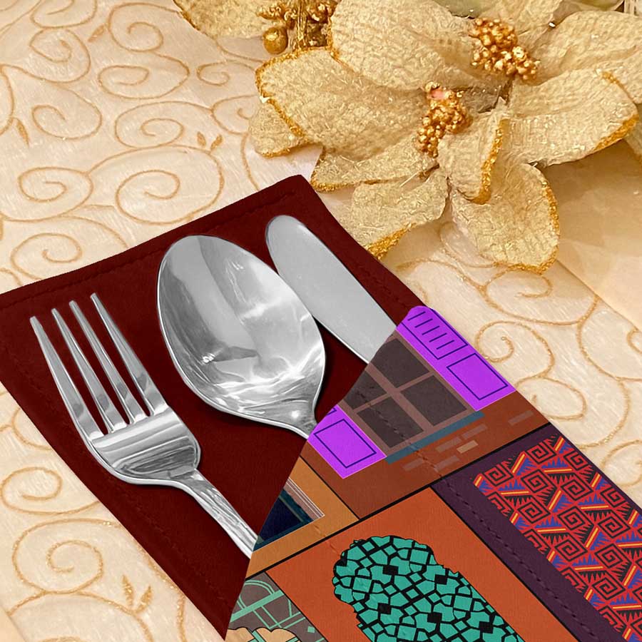 Printed - Mughal Cutlery Pouch Trendy Home