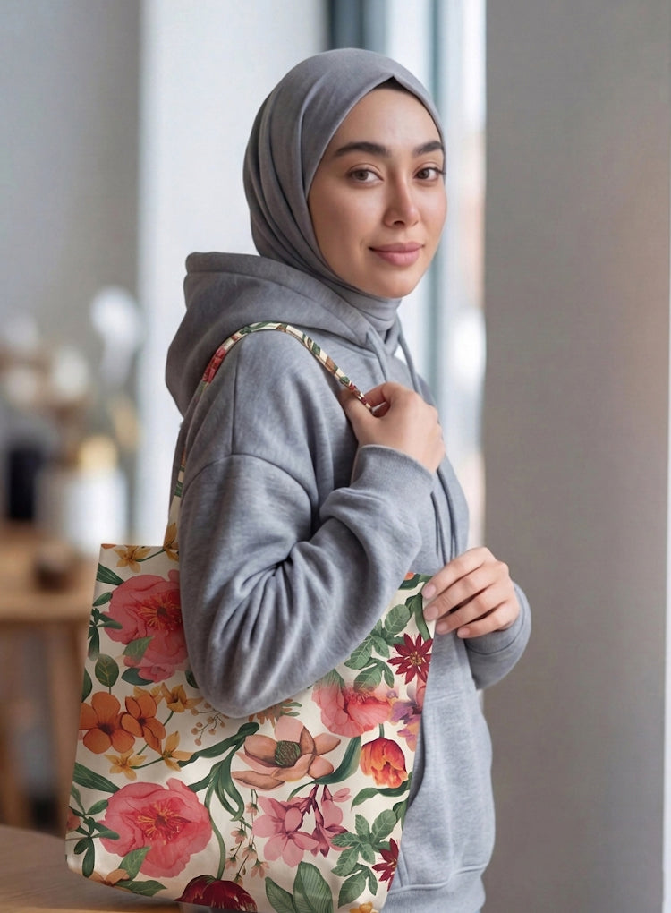 Printed - Meadows Flora Tote Bag Trendy Home