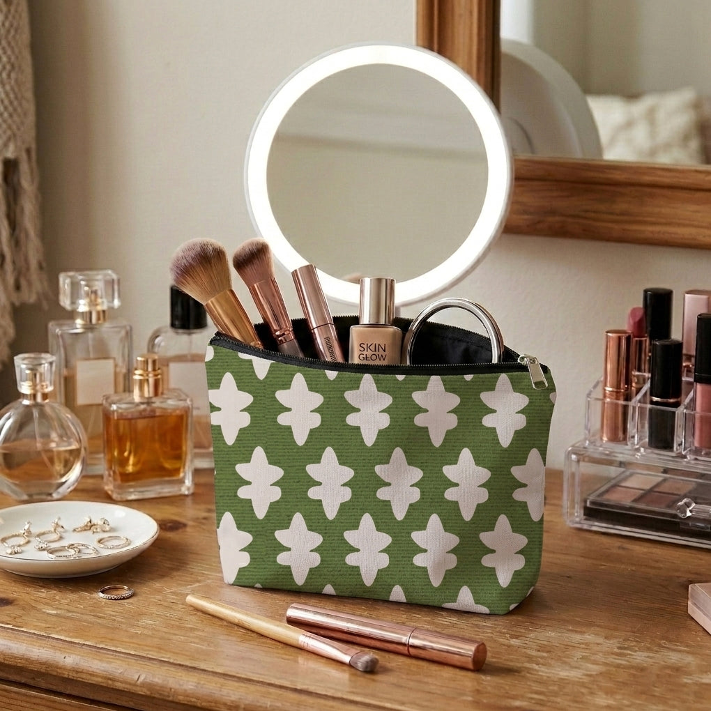 Printed - Emerald Symmetry Cosmetic Pouch Trendy Home