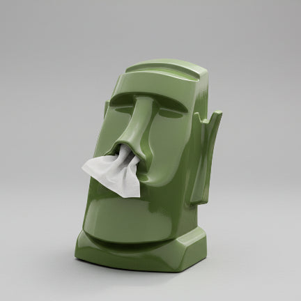 Iconic Moai Olive Tissue Dispenser Trendy Home