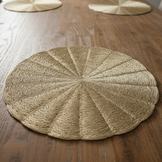 Pvc - Gold Textured Decorative Charger Plate Trendy Home