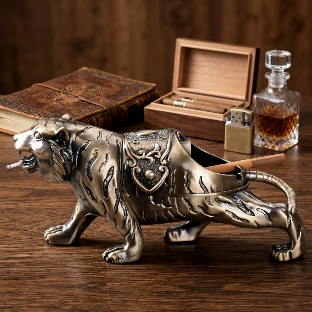Metallic - Tiger Ashtray trendy home