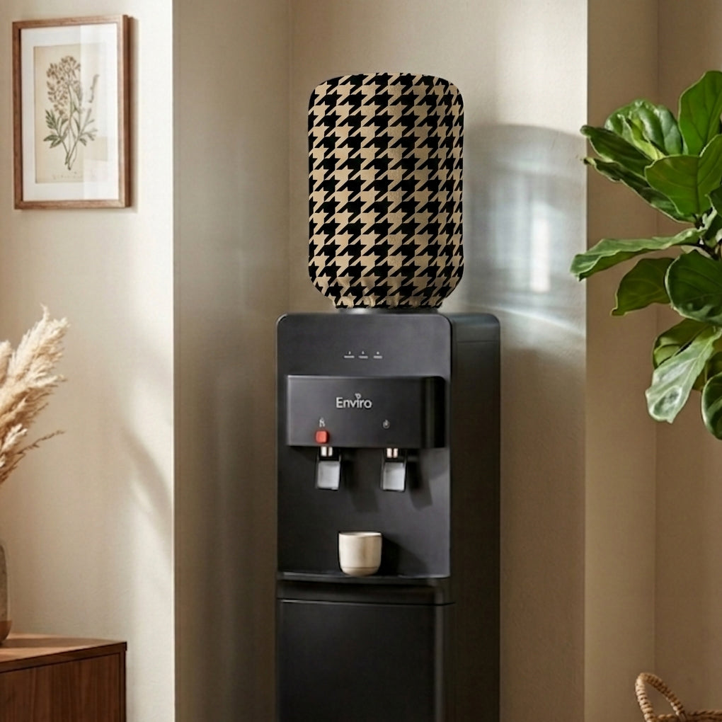 Printed - Beige Houndstooth Bottle Dispenser Cover Trendy Home