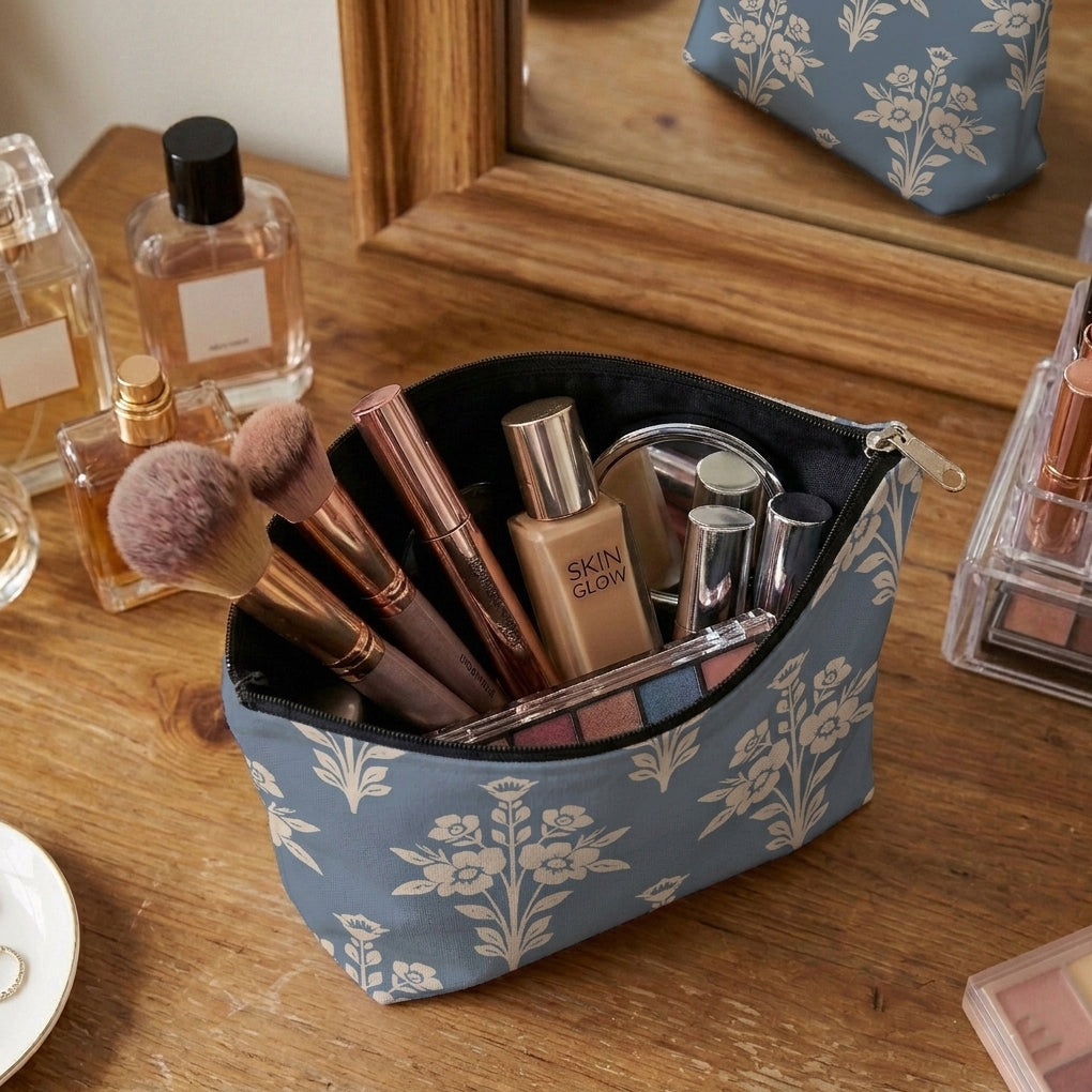 Printed - Country Bouquet Cosmetic Pouch Trendy Home