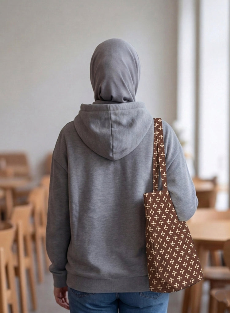 Printed - Espresso Foulard Tote Bag Trendy Home