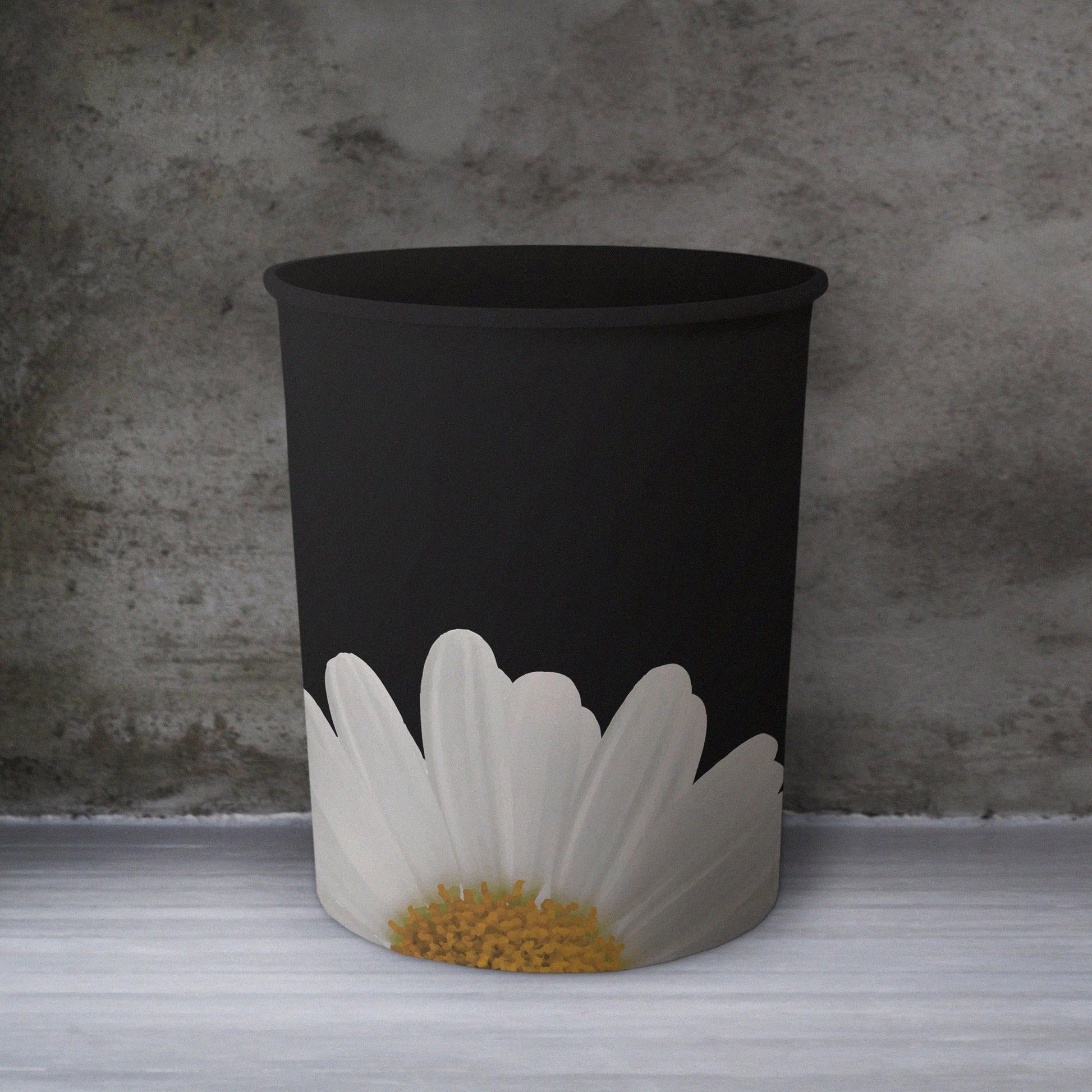 Printed - White Flower Dustbin Trendy Home