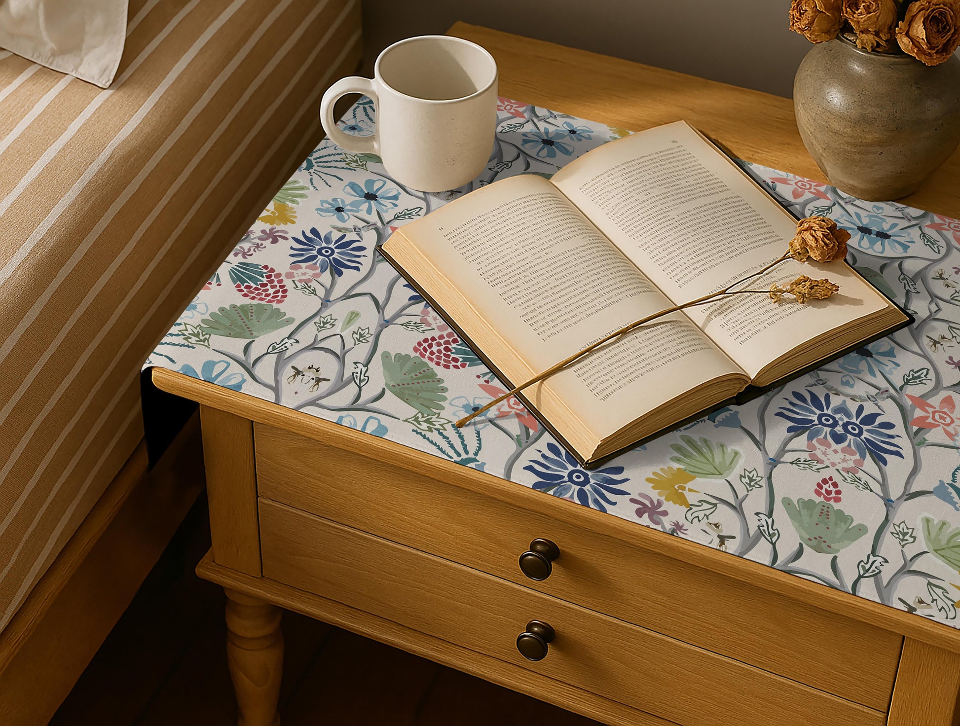Printed - South Sea Bed Side Table Accent Trendy Home
