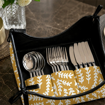 Printed - Mustard Mist Cutlery Tray Trendy Home