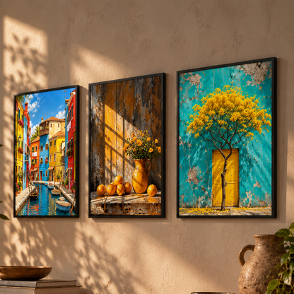 Mediterranean Glow Art Portrait trendy home