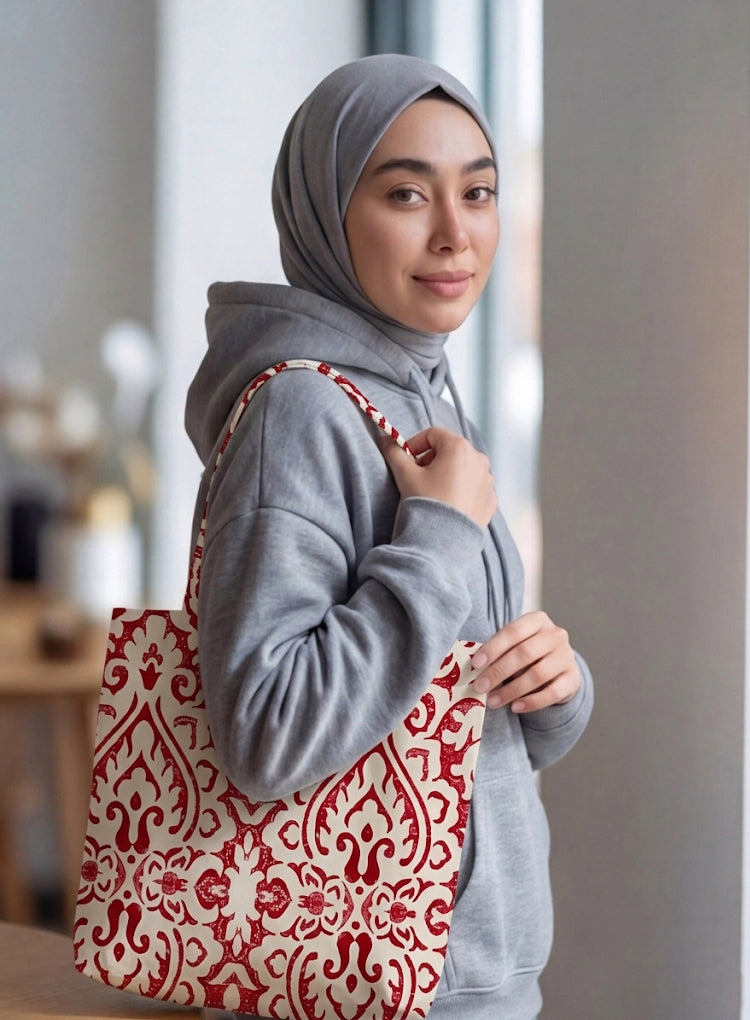 Printed - Rubine Tote Bag Trendy Home
