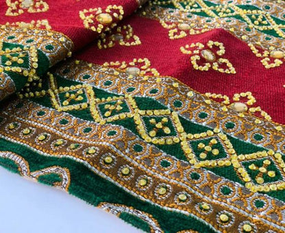 Hand Sequin - Red Green Table Runner Trendy Home
