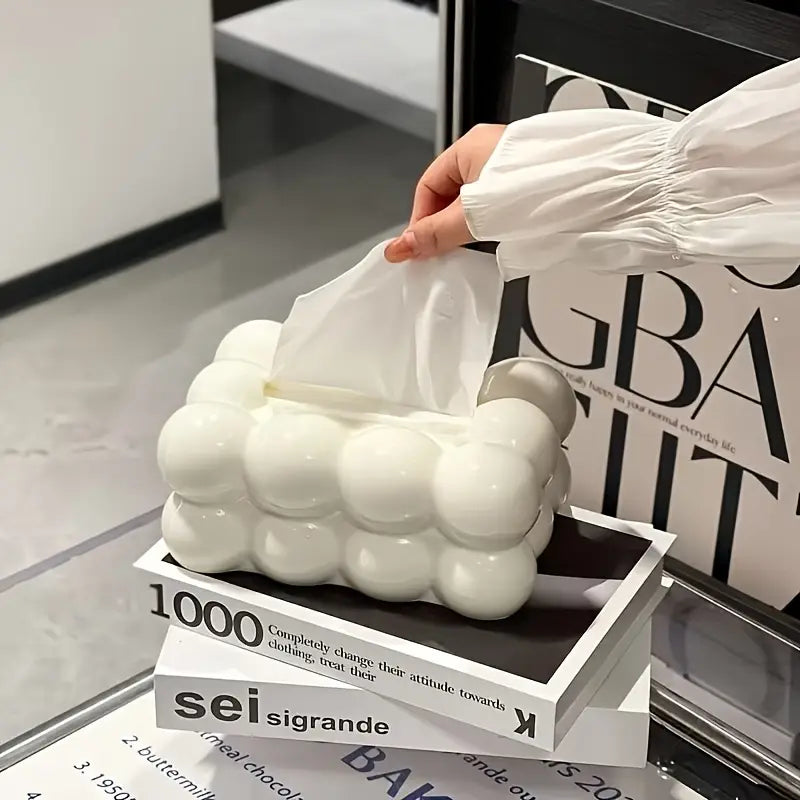 White Marshmellow Tissue Holder Trendy Home