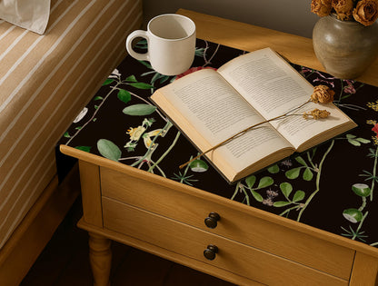 Printed - Black Rosey Bed Side Table Accent Trendy Home