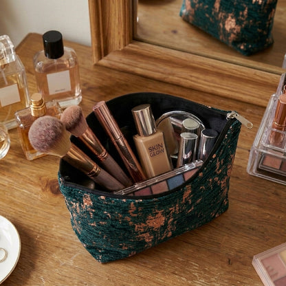 Shanghai Velvet - Emerald Cosmetic Pouch Trendy Home
