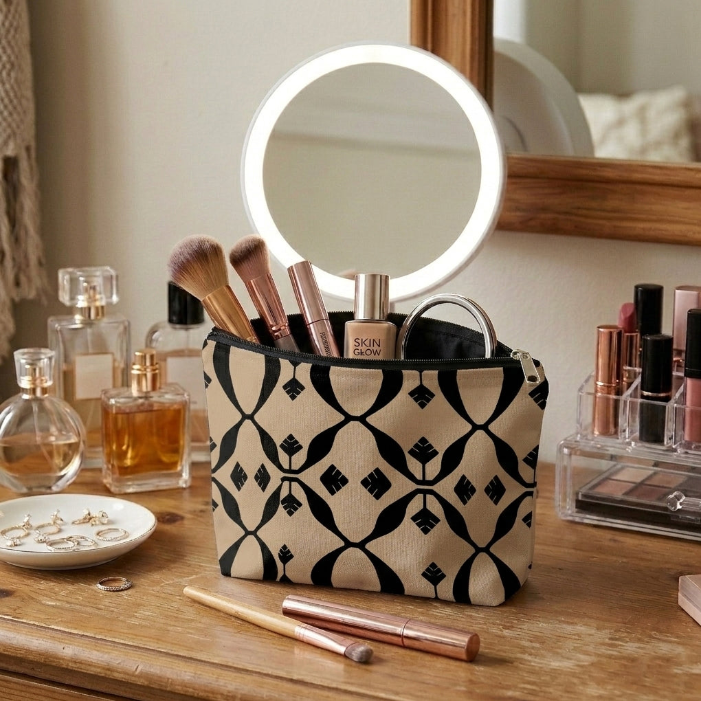 Printed - Beige Nomad Cosmetic Pouch Trendy Home
