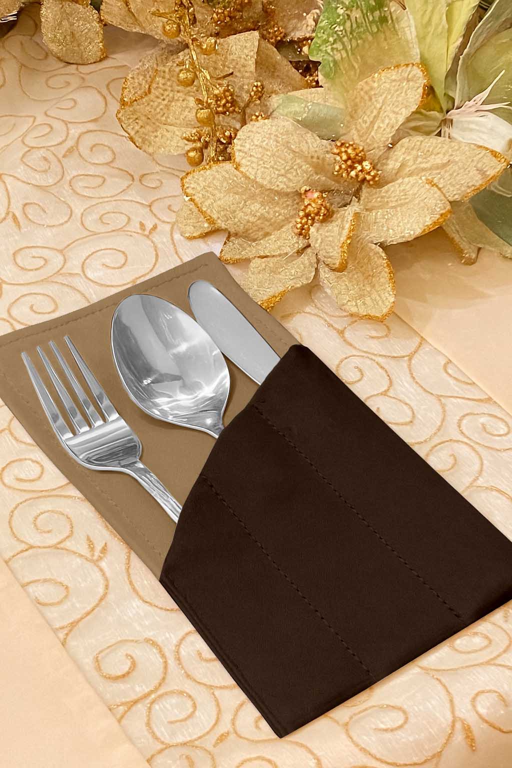 Leather - Burnt Cinnamon Cutlery Pouch Trendy Home