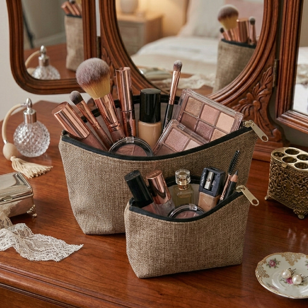Fine Jute - Mud Cosmetic Pouch Trendy Home