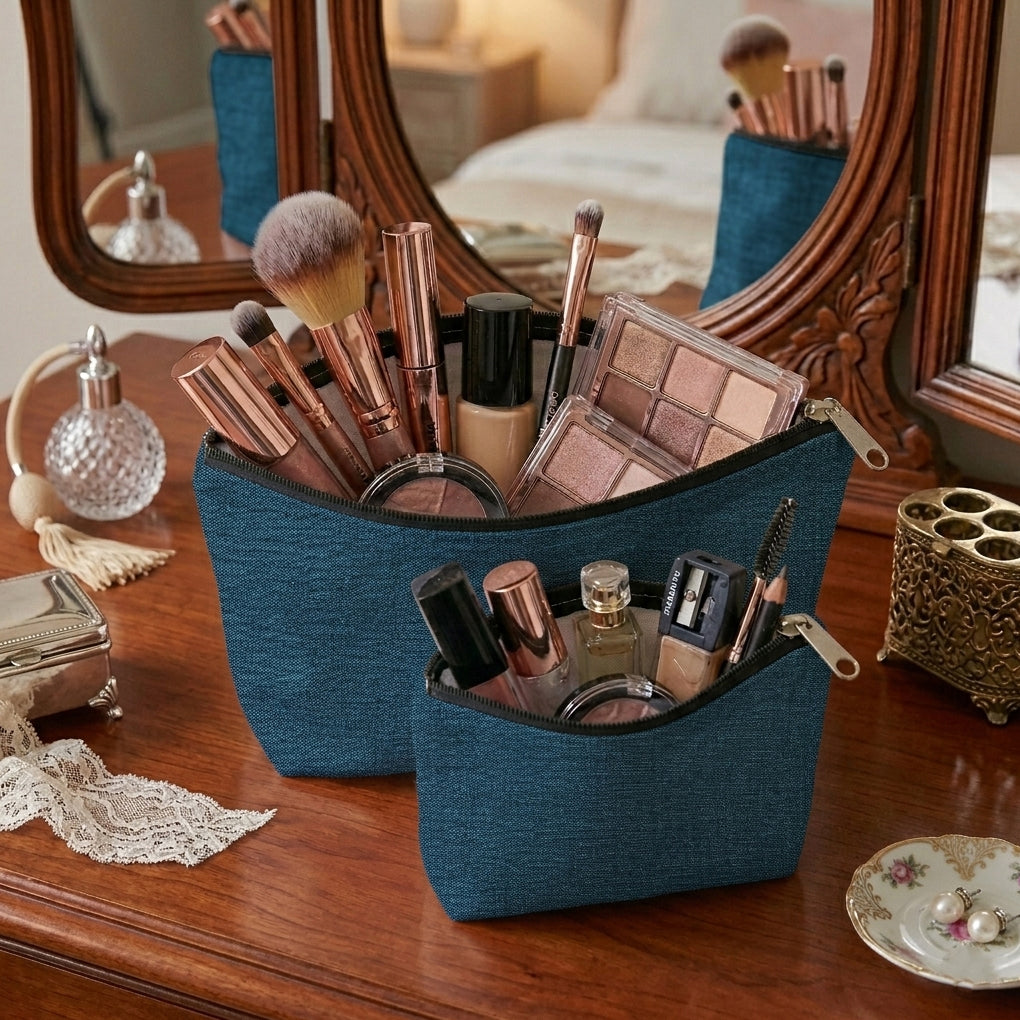 Fine Jute - Dark Turquoise Cosmetic Pouch Trendy Home