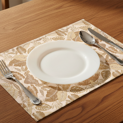 Printed - Sandy Beige Fern Table Mat Trendy Home